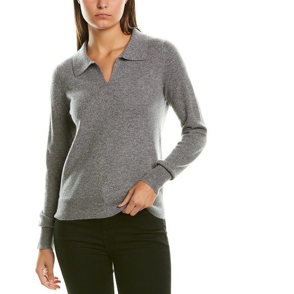 InCashmere Polo Cashmere-Blend Pullover - Picture 1 of 4